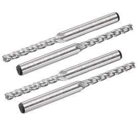 sourcing map 4pcs HSS-AL 4mm Cutting Dia 6mm Shank 4 Flutes End Mill Milling Cutter Router Bits Upcut Spiral Milling Cutter Tool for Wood PVC MDF Engraving