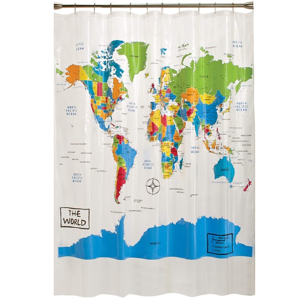 SKL Home The World Shower Curtain, Multi 70x72
