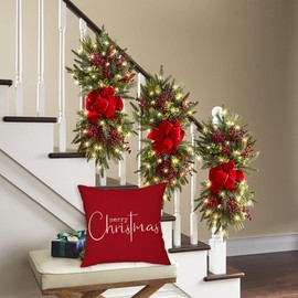 Christmas Throw Pillow Covers 20x20 Inch Set of 2 Merry Christmas Farmhouse Decorations Believe Holiday Decor Throw Cushion Case for Home Couch