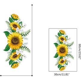 Sunflower Wall Stickers Peel and Stick Yellow Sunflower Wall Decor,Removable Waterproof Wall Decals for Living Room Bath Paint,Treatments and Supplies