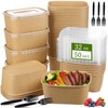TINSKY 50 Pack 32 Oz Large Paper Bowls with Lids