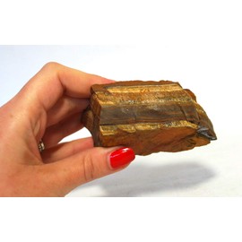 Grounding Stone - Reiki Healing Energy Charged Raw Tigers Eye Crystal Piece (Beautifully Gift Wrapped)