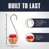 Monarch Abode Handcrafted Premium Pure Copper Hanging Hummingbird Feeder for