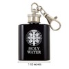Holy Water Bottle Key Chain with Saint Benedict Medal Art,