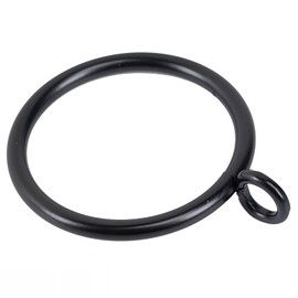 24 x Black Metal Curtain Rings with Eyelets for Curtain Pole 50mm Internal Diameter TXZWJZ