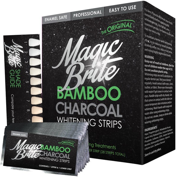 MagicBrite Bamboo Charcoal Teeth Whitening Strips At Home Whitening Kit