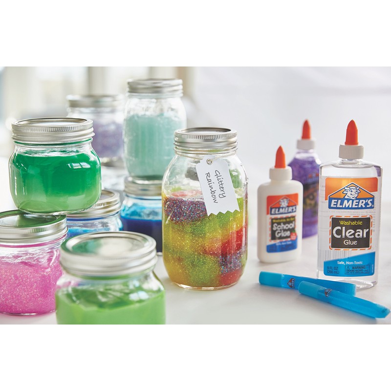 ELMERS E199 Elmer's 3D Washable Glitter Glue Pens, Classic Rainbow,