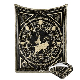 Taurus Zodiac Moon Constellation Throw Blanket - Soft Microfiber, 60"X50"