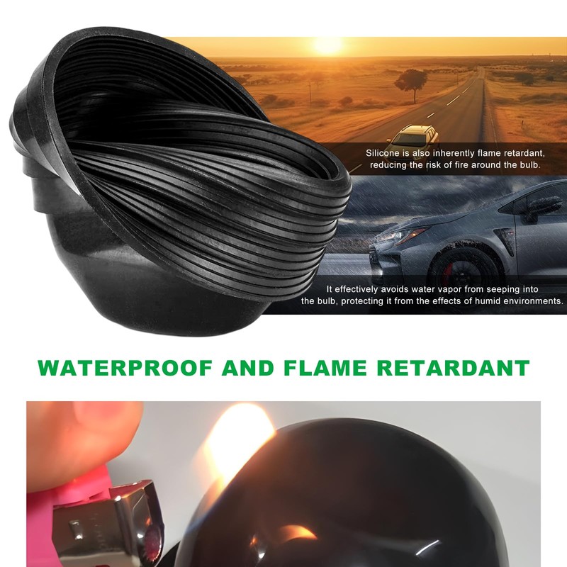 2 PCS Car Headlight Dust Covers, 100mm 4" Vehicle LED