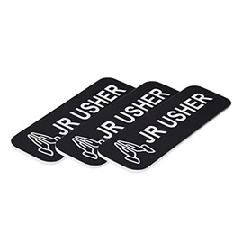 Jr Usher 1 x 3" Name Tag/Badge, Black, Praying Hands (3 Pack)