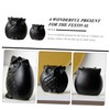 Ciieeo 2Pcs Black Ceramic Owl Figurines Creative Owl Shaped Statues
