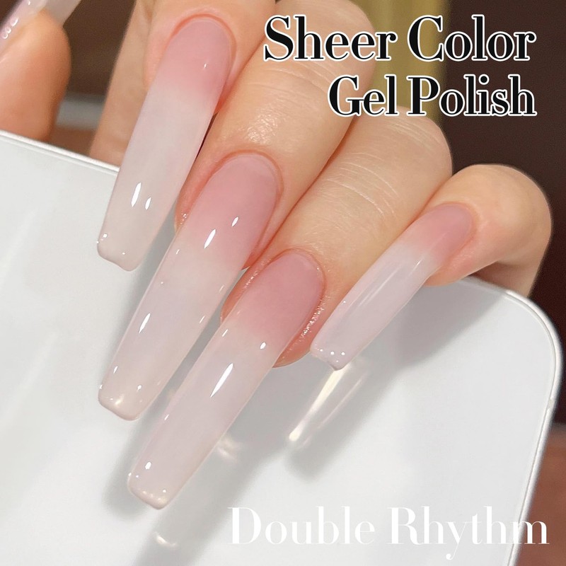 Double Rhythm Translucent Gel Polish Sheer Neutral Natural Light Milky