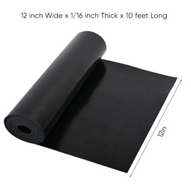 Neoprene Rubber Gasket Strip Waterproof, 1/16 Inch Thick x 12 Inch Wide x 10 Feet Long Rubber Gasket Strip for Warehouse, Pads, Seals, Weather Stripping, Crafts, Flooring, Supports.