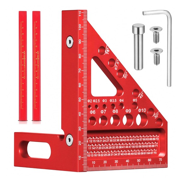 TPTGIAR 3D Mitre Angle Multifunctional, 22.5-90 Angle Aluminium Alloy Protractor,