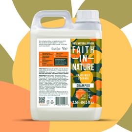 Faith in Nature Natural Body Wash - Vegan & Cruelty Free, No SLS or Parabens - 84.5 fl oz, Grapefruit & Orange
