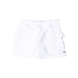 RuffleButts Girls Athletic Active Stretch Tennis Skort - White, 5
