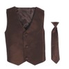 Vest and Clip On Baby Boy Necktie set - BROWN