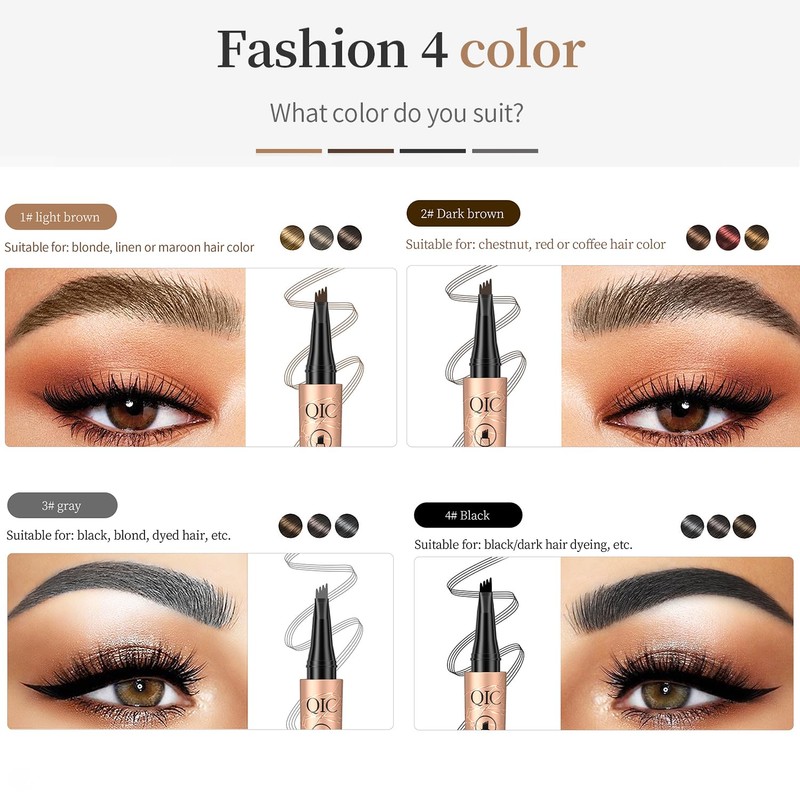 Eyebrow Pencil, Microblading Eyebrow with 4-Fork Tip Magic Brow Tattoo