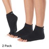 toesox - Calcetines antideslizantes para pilates y yoga, Negro -,
