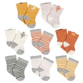 Gerber Unisex Baby 8-Pair Wiggle-Proof Sock Southwest 6-9 Months