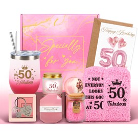 Giftota Birthday Gifts for Women - 50th Birthday Presents for Her Fabulous Pamper Self Care Gifts Relaxation Bath Sets Turning 50 Gifts for Women Wife Mum Friends Female Grandma Aunt Coworker Bestie