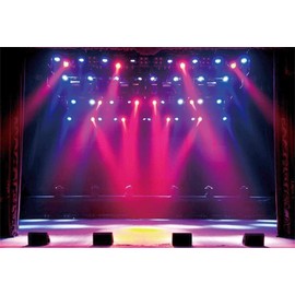 Leyiyi 5x4ft Stage Spotlight Backdrop Concert Live Plateform Banner Gloomy Night Scenic Background Superstar Drama Play Music Show Kids Birthday Adults Vlogger Portrait Studio Prop Vinyl Wallpaper