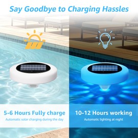 NiceBuy 4-Pack Solar Floating Pool Lights Outdoor Waterproof Solar-Powered that Float Lights for Swimming Pool Decor Pond