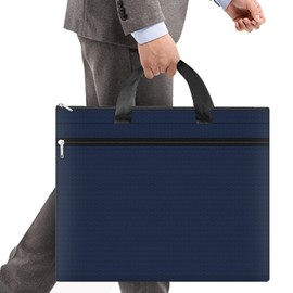 A3 Carrying Bag, Business Bag, Handheld, File Bag, 2 Layers, Large Capacity, Divided Storage, Document Bag, Durable, Oxford, Zipper Type, Carrying Case, Documents, Files, Small Items, Convenient to