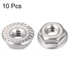 sourcing map 1/4-20" Serrated Flange Hex Lock Nuts, 304 Stainless