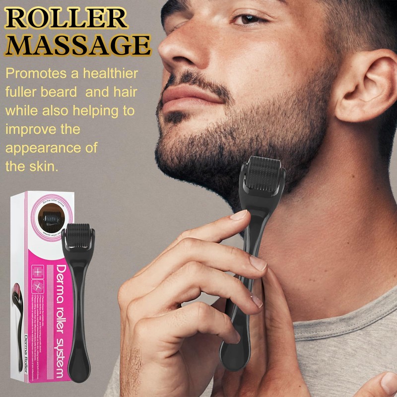 TECHEEL Bartöl Herren Bartwachstum Öl Beard Growth Kit mit Bartroller