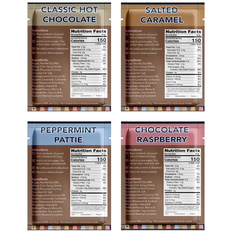 Gourmet Hot Cocoa Mix Variety Pack - Classic, Chocolate Raspberry,