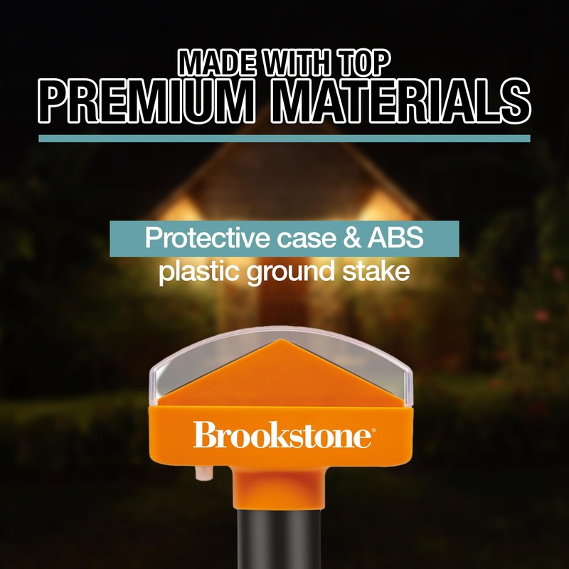 Brookstone Solar-Powered Mole Repeller & Pathway Light – Dual-Purpose Sonic