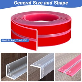 Wall Corner Protector, Peel and Stick Wall Corner Trim, Flexible Rubber Molding Wall Corner Guard, L Shaped Self Adhesive Edge Protector Moulding Trim for Wall Edge Ceiling, Clear, 3/4in,10Ft