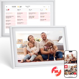 10.1 Inch Digital Calendar & WiFi Digital Photo Frame, Frameo Electronic Frame with Smart Schedule Machine, Daily Weekly Monthly Schedule Reminder, FHD IPS Touch Screen, Remote Photo Video Upload, Multi-User Sharing, Digital Picture Frame for Home Decora