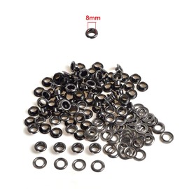 WedDecor 8mm Gunmetal Eyelets Grommets with Washers for Clothing, Leathercrafts, Sewing Projects, Bags, Scrapbook, DIY Projects, 100pcs