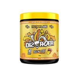 Faction Labs Disorder Original Pre Workout Powder, Yellow Fever, Sugar Free Caffeinated Gym Supplement, 50 Serves, 450g