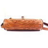 Hantooled - Bolso bandolera de piel para mujer, color café,