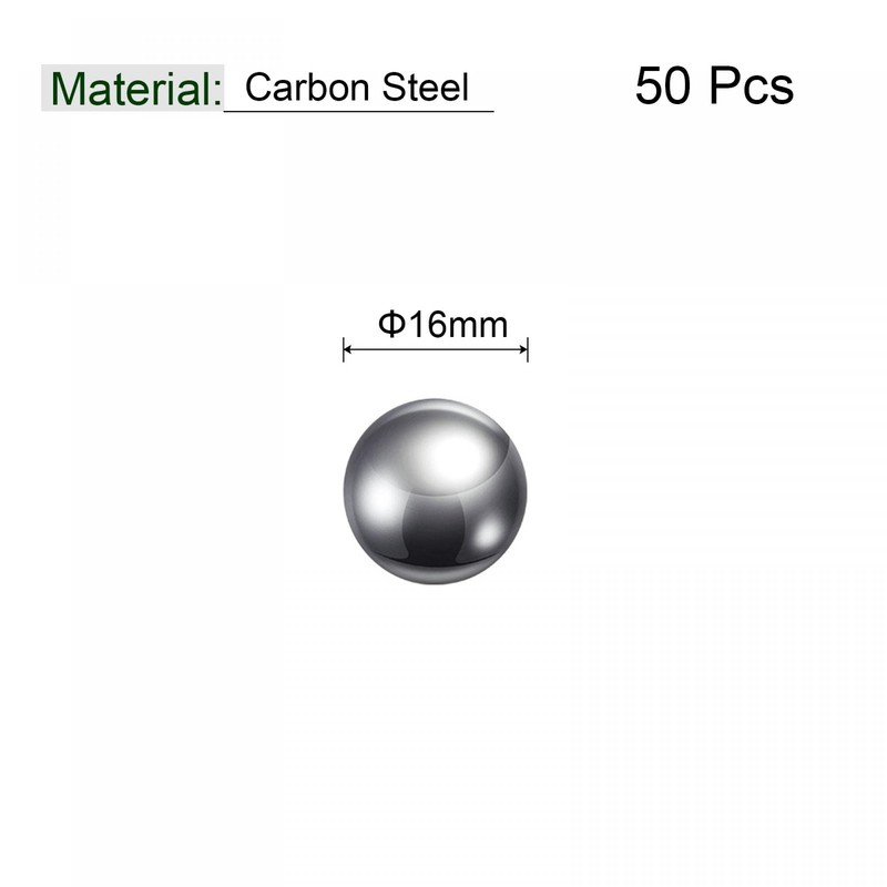 sourcing map 50pcs 16mm Carbon Steel Bearing Balls Precision Polished