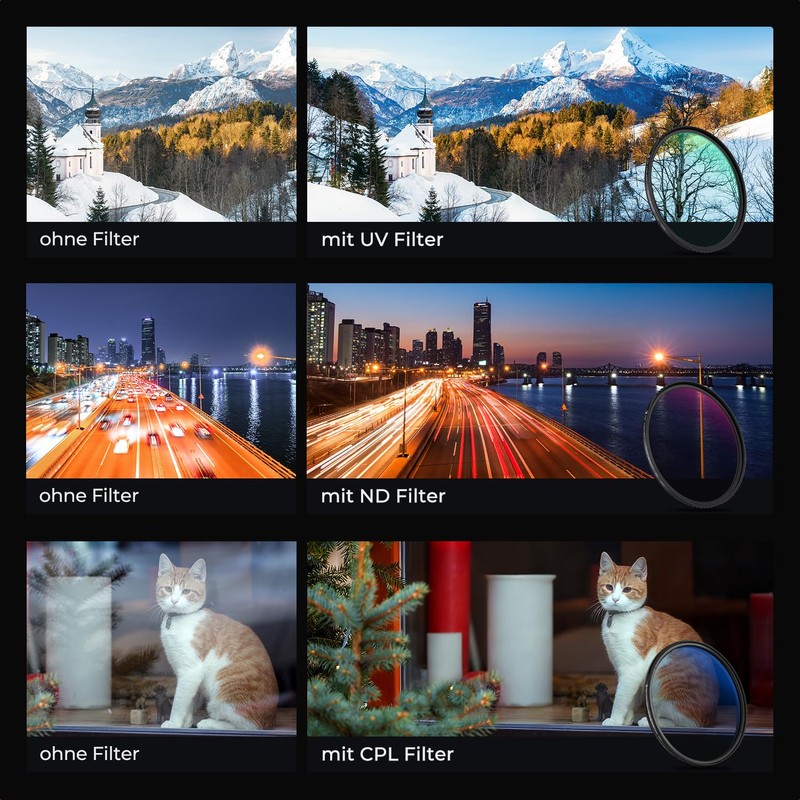 K&F Concept 72 mm Filter Set UV Filter + Polarising