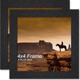 A PLUS MAX 5.5x8.5 Picture Frame Set of 2, Black Engineered Wood Frame for 5.5 x 8.5 Inch Picture Poster Photo, Light Weight 5.5 by 8.5 Frame with Wood-grain for Wall - 2 Pack/Black/5.5"x8.5"