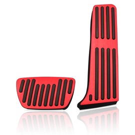 MAIMOCCY Stainless Steel Compatible for RAV4 2019-2021 / Camry 2018-2021 / Highlander 2020-2022, for ES 2019-2021 / LS 2018-2020 Red Foot Gas Accelerator Brake Pedal Pad Cover Interior Accessories