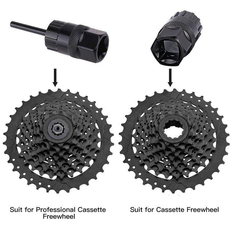 QKURT Cassette Lockring Tools Set, 2pcs Cassette Removal Tool Freewheel