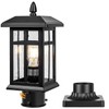 Brilvibera Dusk to Dawn Black Outdoor Post Light Fixture, Pole