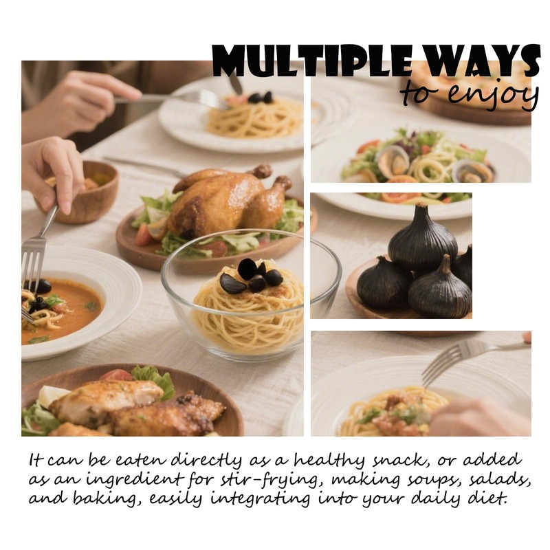 Pickled Black Garlic Whole Cloves Odorless Ajo Entero Negro Natural