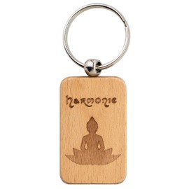 Spruchreif Buddha Key Ring – Engraved Wooden · Buddha Lotus · Spiritual Gifts · Esoteric Gifts · Keyring with Engraving, harmony, S