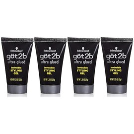 Got2B Ultra Glued Invincible Styling Gel, 1.25 oz Travel Size (Pack of 4)