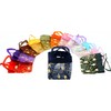 12 Mini Organza Assorted Gold Flower Tote Gift Bags