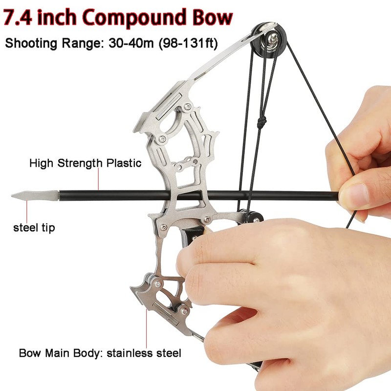ZSHJGJR 6"/7.4"/7.9"/8.6" Compound Bow and Arrows Set for Target Shooting
