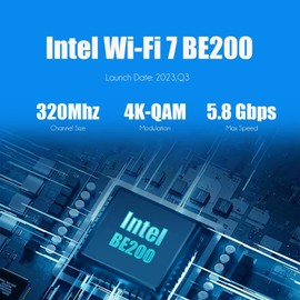 GLOTRENDS WiFi 7 BE8774 Tarjeta PCIe con Soporte de bajo Perfil para PC de sobremesa, Chip Intel BE200NGW, 802.11be, Bluetooth 5.4, Compatible con Windows 11/10/Linux