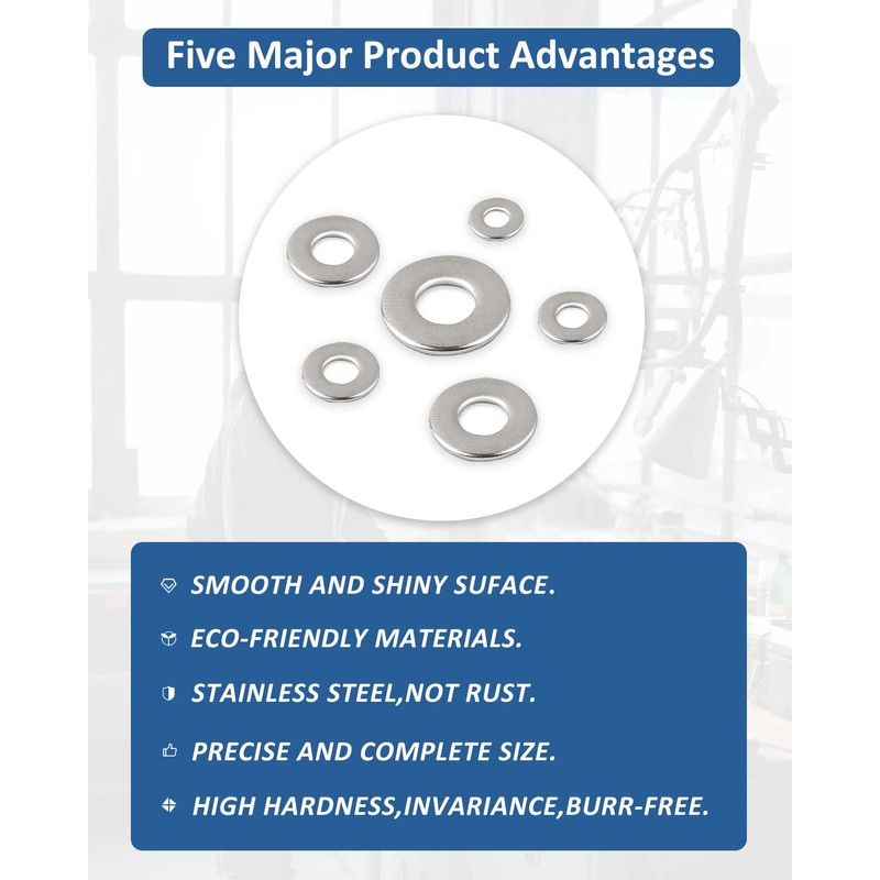Flat Washer - 8# 304 Stainless Steel Metal Washers Flat